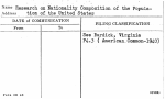 Research on Nationality Composition of the Population of the United States