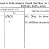 Restaurant & Refreshment Stand Service in State & For-Foreign Part. Area