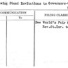 Reviewing Stand Invitations to Governors-World's Fair Motorcade
