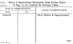 Rules & Regulations Excerpted from Dallas Rules & Reg. to be Covered in Various Codes