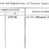 Rules and Regulations of Finance Committee