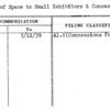 Sale of Space to Small Exhibitors & Concessionaires