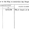 Salute to the Flag on Armistice Day Program