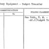 Sanitary Equipment - Budget Transfer