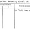 Savings Fund - Advertising Agencies, etc.