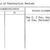 Schedule of Construction Periods