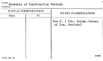 Schedule of Construction Periods