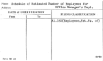 Schedule of Estimated Number of Employees for Office Manager's Dept.