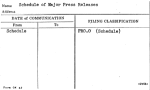 Schedule of Major Press Releases