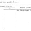 Schedule for Special Events
