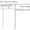 Schindler, Elizabeth (Miss)