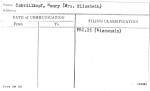 Schvillkopf, Henry (Mrs. Elizabeth)