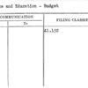 Science and Education - Budget
