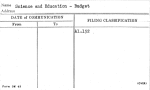 Science and Education - Budget