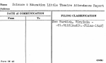 Science & Education Little Theatre Attendance Report
