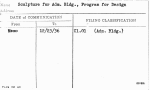 Sculpture for Adm. Bldg., Program for Design
