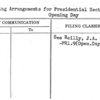 Seating Arrangements for Presidential Section-Opening Day