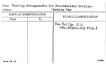 Seating Arrangements for Presidential Section-Opening Day