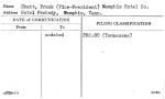 Shutt, Frank (Vice-President) Memphis Hotel Co.