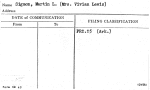 Sigmon, Martin L. (Mrs. Vivian Lewis)