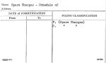 Space Charges - Schedule of