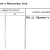 Speaker's Memorandum Card