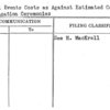 Special Events Costs as Against Estimated Cost for Dedication Ceremonies