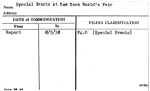 Special Events at New York World's Fair