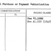 Special Purchase or Payment Authorization