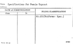 Specifications for Female Topcoat