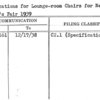 Specifications for Lounge-room Chairs for New York World's Fair 1939