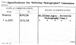 Specifications for "Officer Photographer" Concession