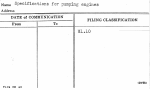 Specifications for pumping engines