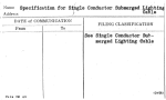 Specifications for Single Conductor Submerged Lightning Cable