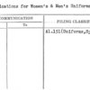 Specifications for Women's & Men's Uniforms