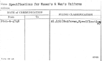 Specifications for Women's & Men's Uniforms