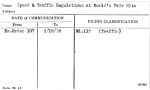 Speed & Traffic Regulations at World's Fair Site
