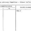Sports Advisory Committee - Dinner 10/30/39