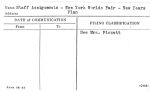 Staff Assignments - New York Worlds Fair - New Years Plan