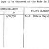 State Days to be Observed at the Fair in 1939