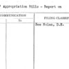 States' Appropriation Bills - Report on