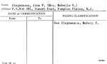 Stephenson, John F. (Mrs. Mabelle V.)