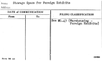 Storage Space for Foreign Exhibits