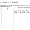 Strassman, Ralph K. (Colonel)