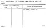 Suggestions for Advisory Committee on Education