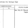 Suggestions for Savings Fund