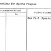 Suggestions for Sports Program