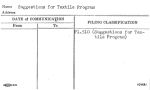 Suggestions for Textile Program
