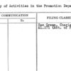Summary of Activities in the Promotion Department