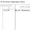 Survey of Promotion Department Files